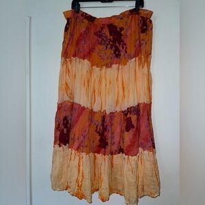 Women's Plus Size  Artsy Boho Floral Skirt